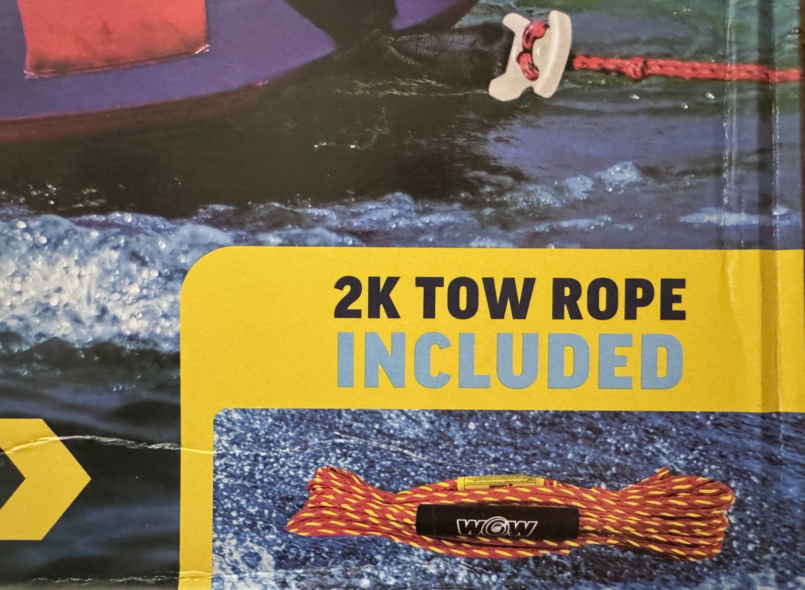 WOW Sports Max Vibes Towable 1-2 Person with Rope Tube Float for Boating