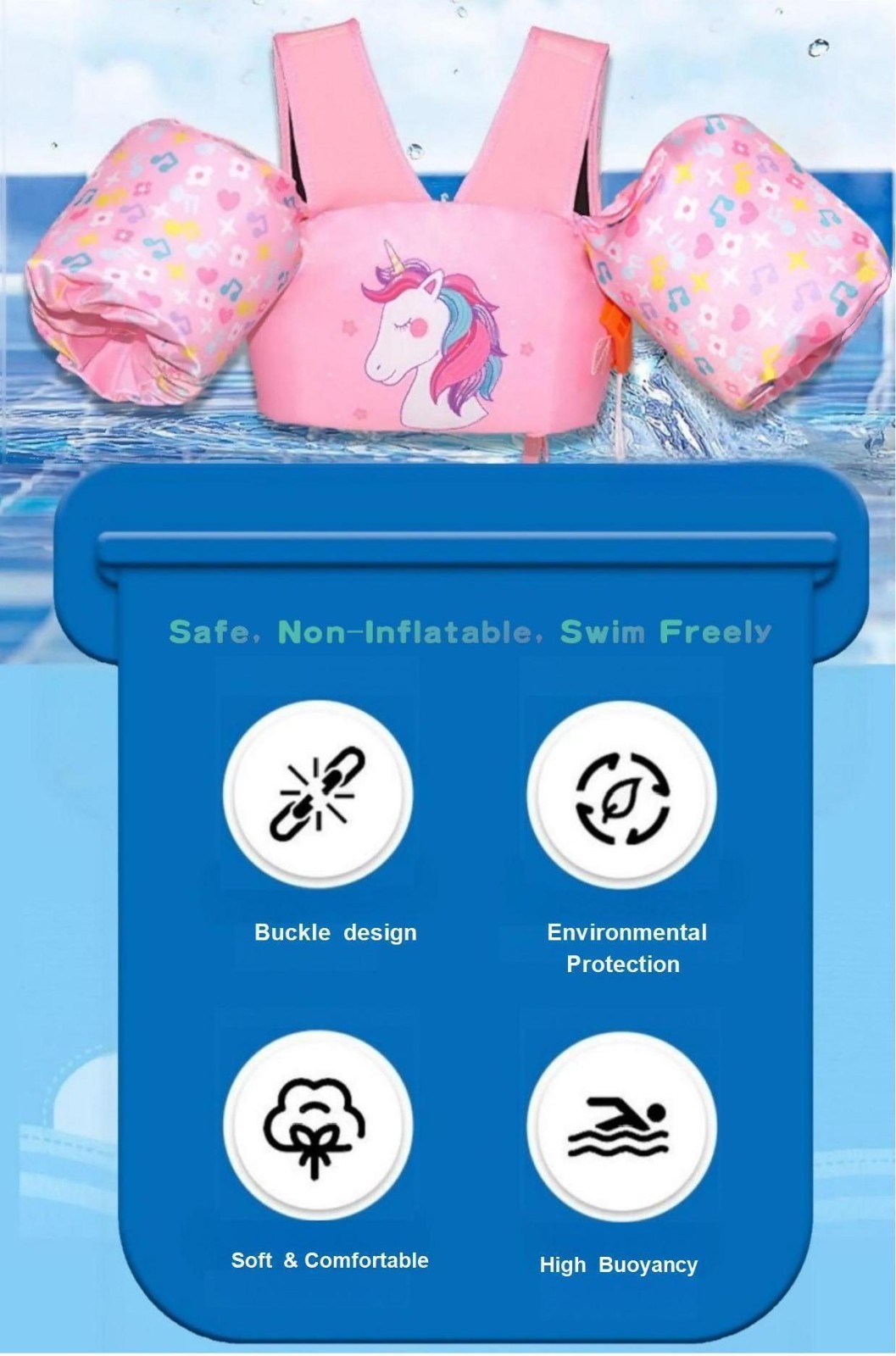 Kids Swim Vest Life Jacket for 3-8 years Boys and Girls, Toddler Floaties