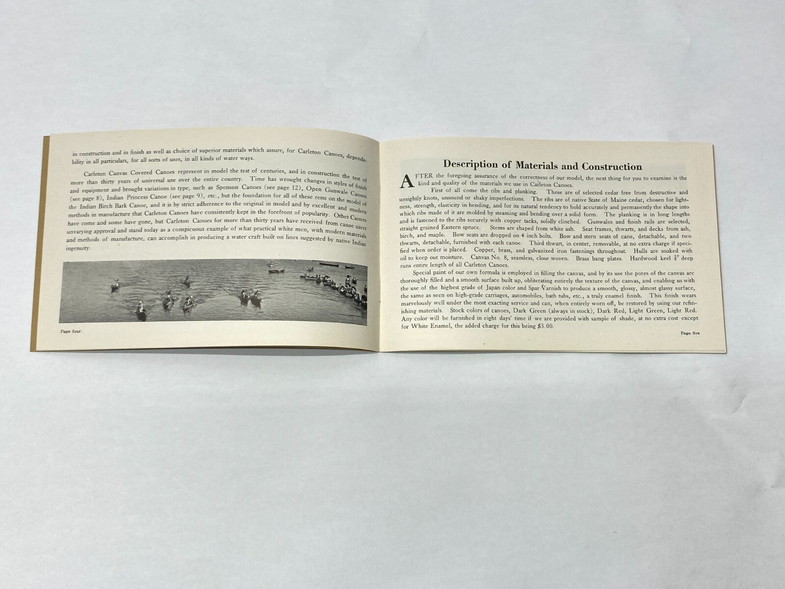 1919 Carleton Canoe Catalog / Booklet – Old Town MAINE ME Paddles Seats – A
