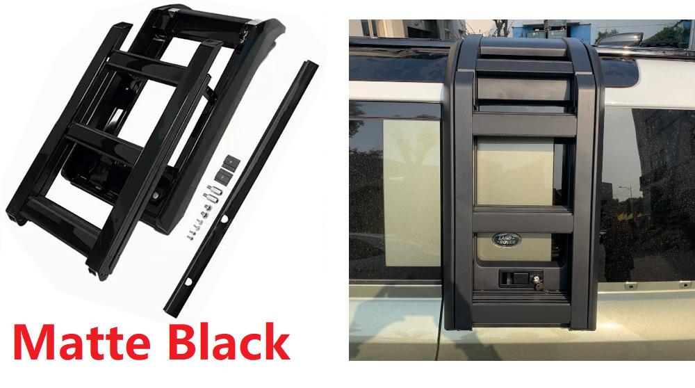 For 2020-2026 LR Defender 110 Matte Black Side Access Liftable Ladder Roof Step