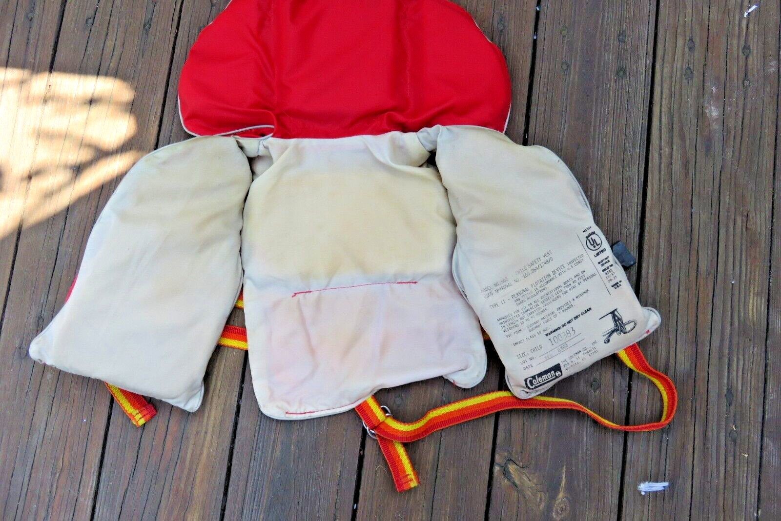 Vintage Coleman Type 2 Personal Flotation Device Life Jacket Youth Child 20-25″