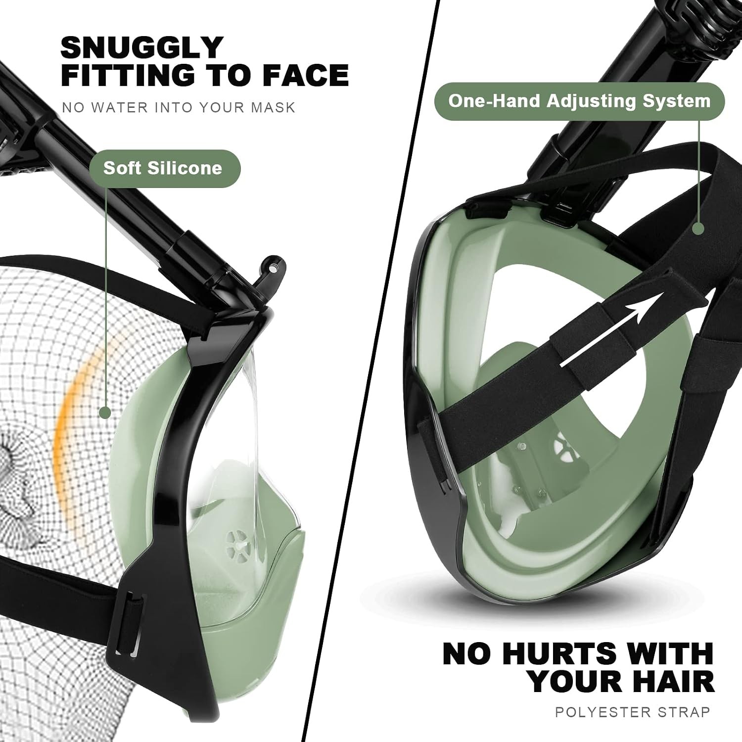 Odoland Snorkeling Packages, Full Face Snorkel Mask for Adults & Youth with Came