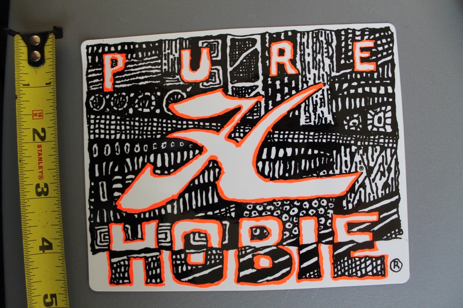 Pure HOBIE Surfboards Neon Orange Black OG 80’s V58B Vintage Surfing STICKER