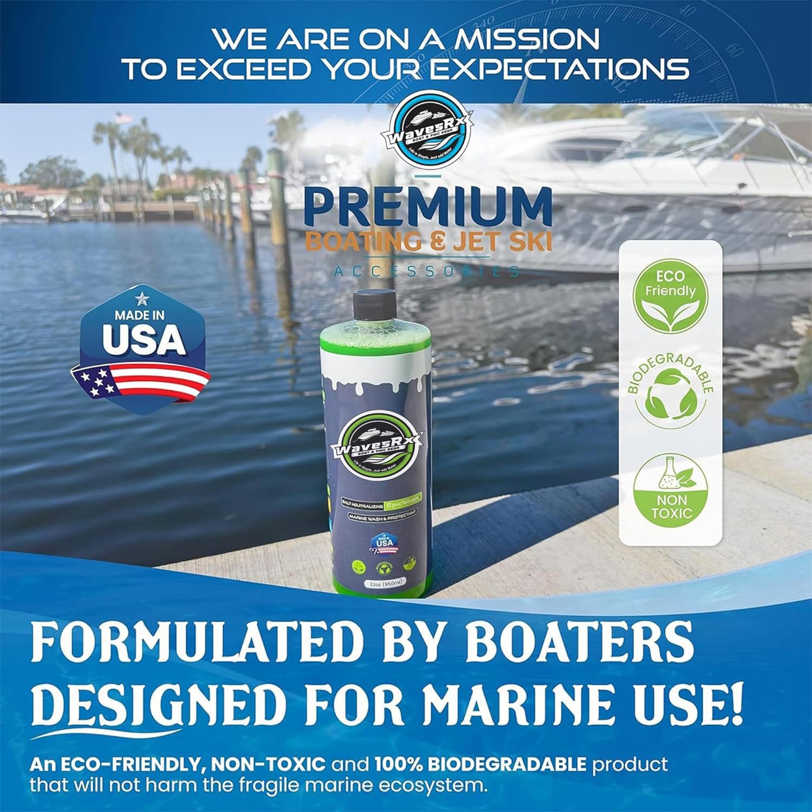 Salt Neutralizing Boat & Jet Ski Wash with SiO2 Protection, UV & Salt Shield