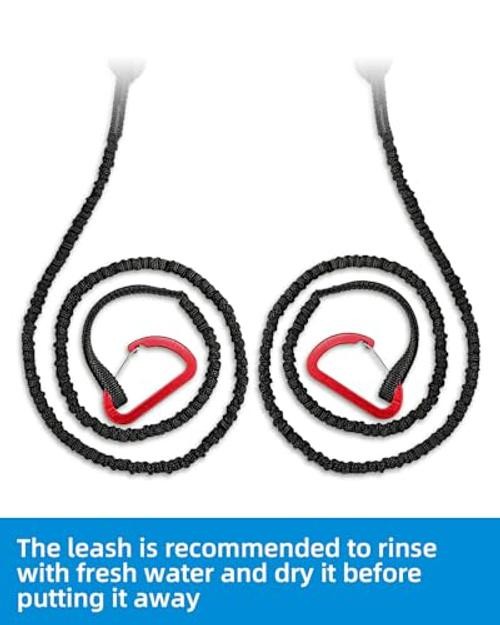 Kayak Paddle Leash Accessories for Kayaking Fishing Paddle 4-7ft (2 pcs) Black