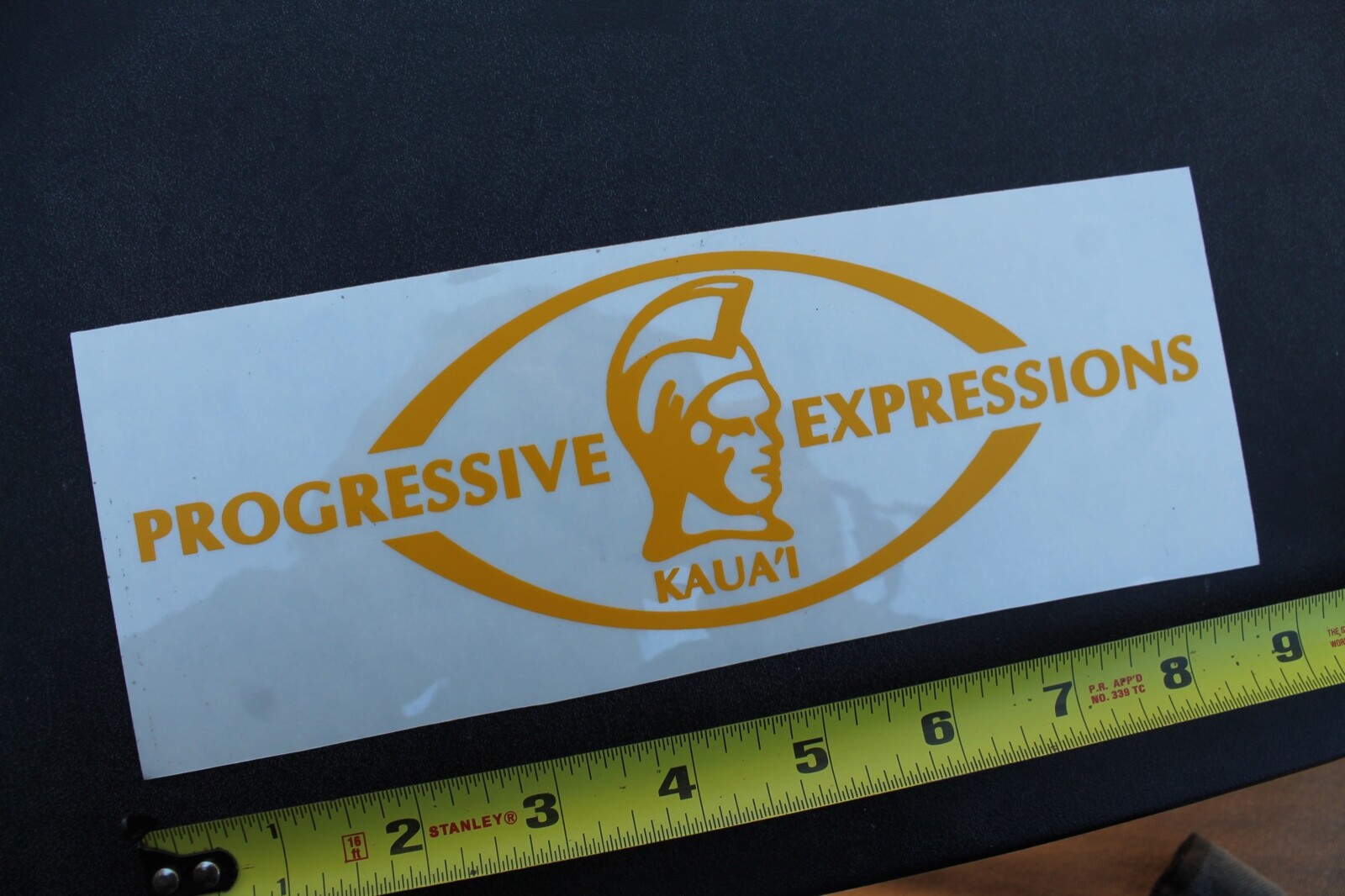 Progressive Expressions Kaua’i Hawaii Clear Yellow V36 Vintage Surfing STICKER