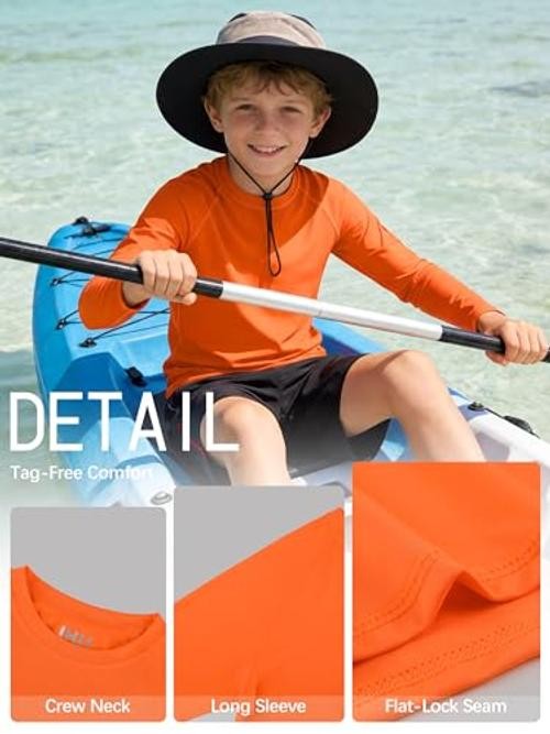 Boys’ Rash Guard Youth 10-12 Years Red, Orange, Yellow, Neon Yellow, Neon Green