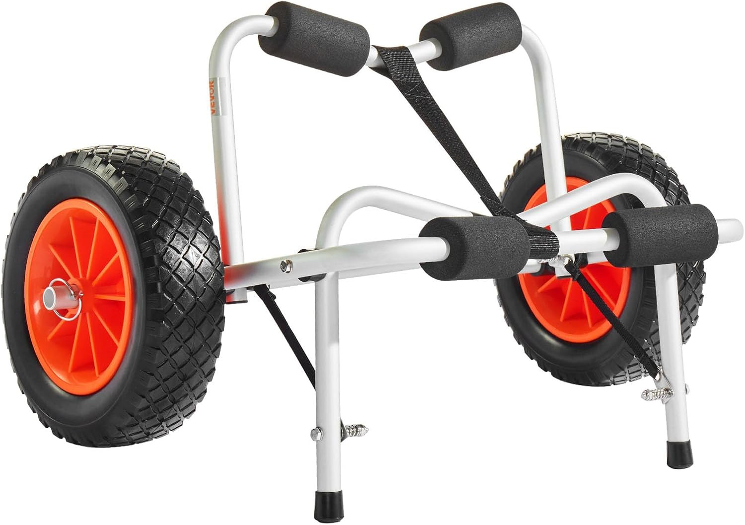 250 Lbs Kayak Cart, Foldable Kayak Trolley with 10-Inch Solid Rubber Tires & 1 R
