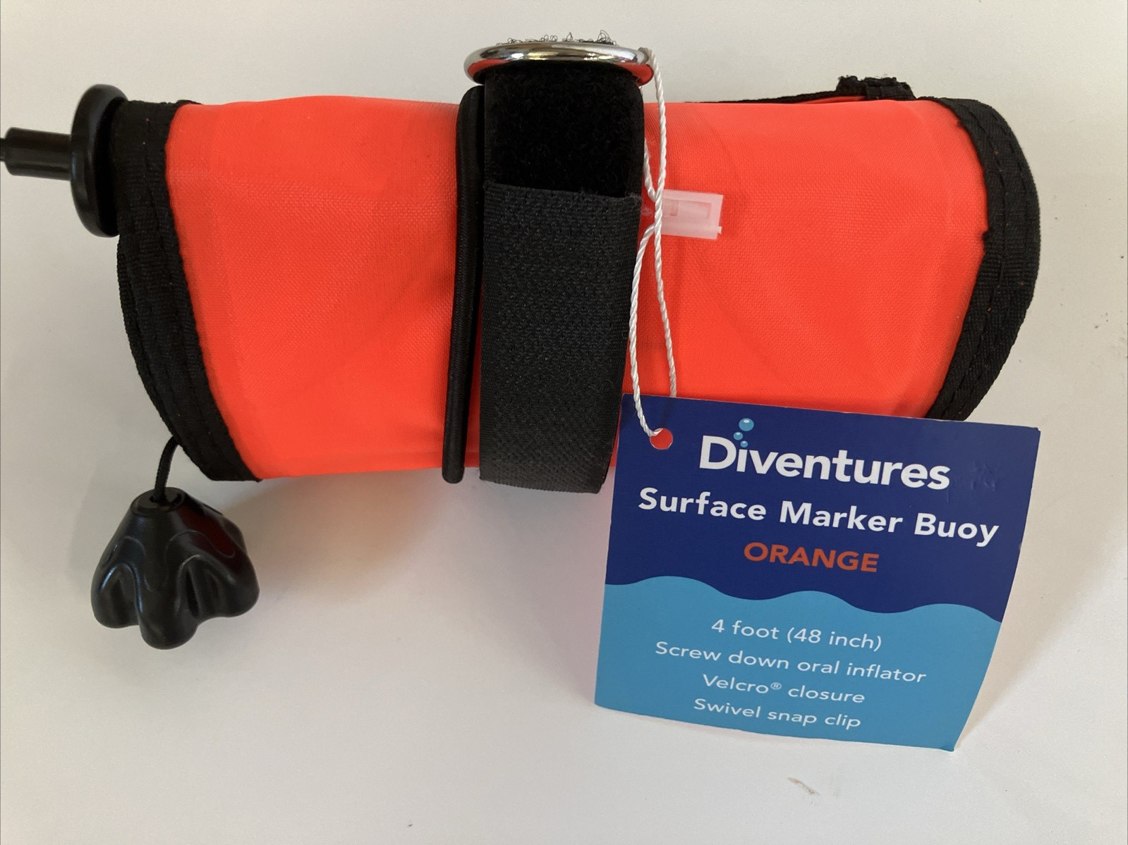 Surface Marker Buoy Orange SMB 4′ 4 Ft Diventures 4 Foot Four Feet New
