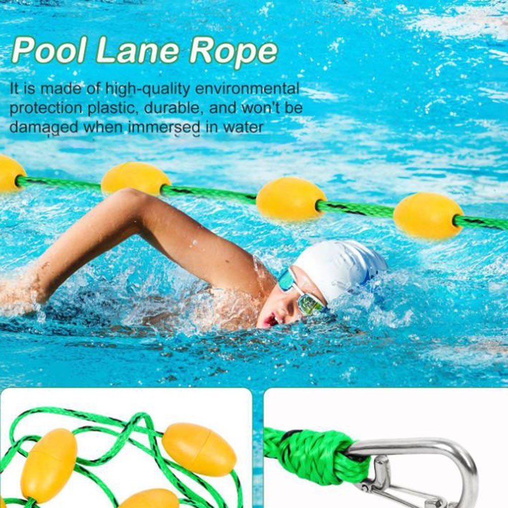 16ft 20ft Swimming Pool Lane Line Rope with 56 Buoys for Pool Safety Divider