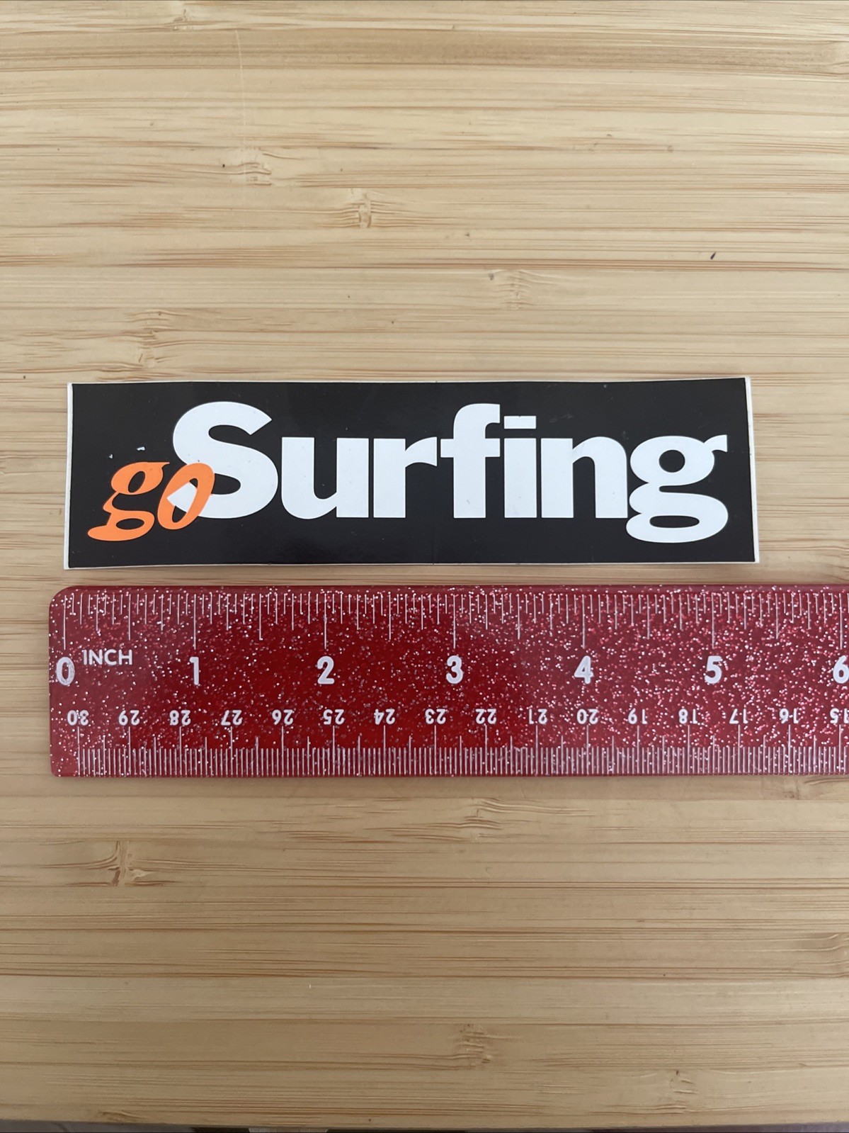 Go Surfing Neon Orange / Black Vintage Surfing STICKER