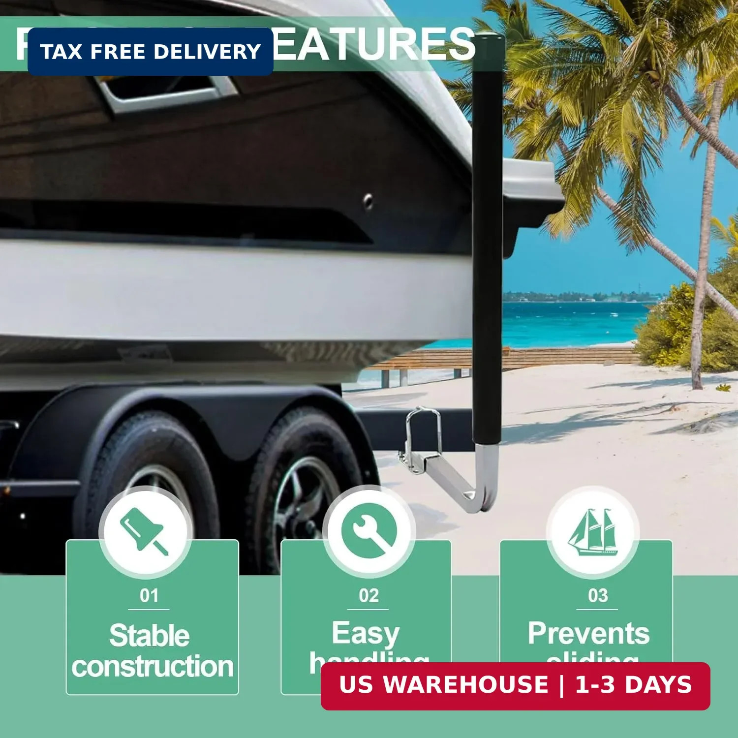 KUAFU 40-60In Adjustable Boat Trailer Guide Poles with PVC Pipes for Ski Boat Fi