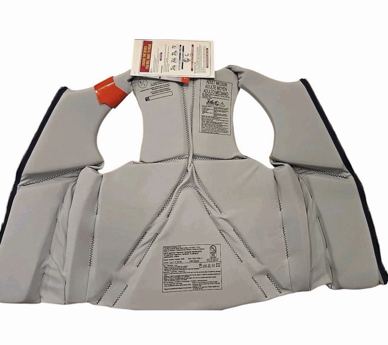 Hyperlite Men’s Life Vest – US Coast Guard Approved BLUE/GRAY – MEDIUM -NEW