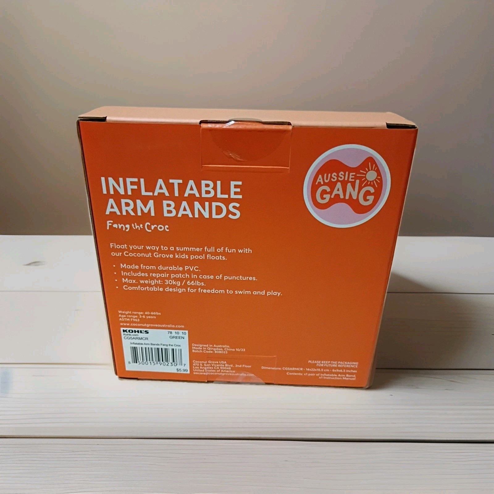 New Coconut Grove Inflatable Arm Bands “Fang the Croc” (3-6 years)