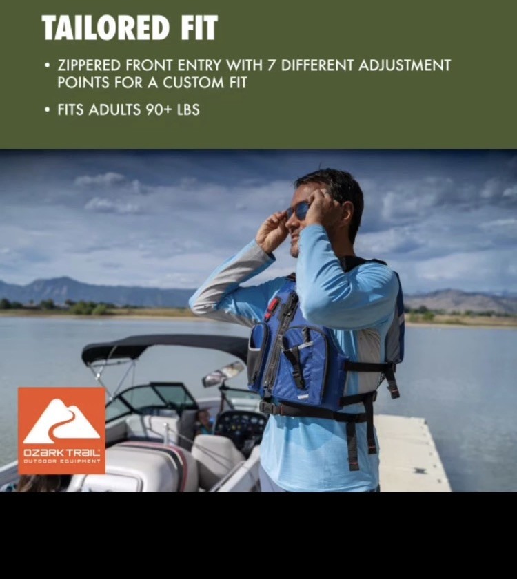 Ozark Trail Adult Unisex 3 Pocket Paddle Vest