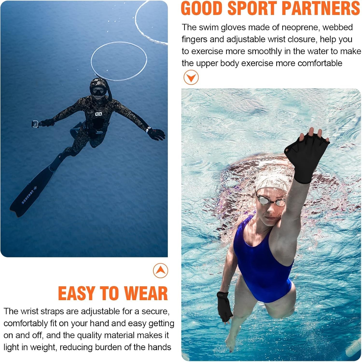 High-Quality Aquatic Webbed Gloves for Water Resistance & Upper Body Training