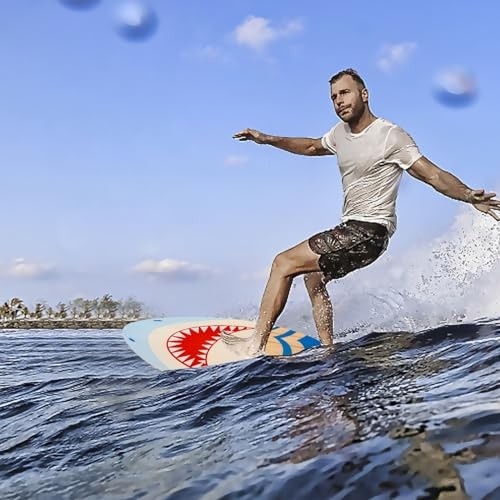 Skimboard 35 Inch Skim Boards for Beach Adults ＆ Kids, High Gloss Coat SHARK