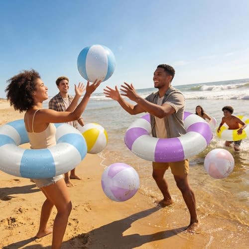 Pcs Striped Pool Floats Inflatable Swimming Float Multi Stripe 8 Various Color