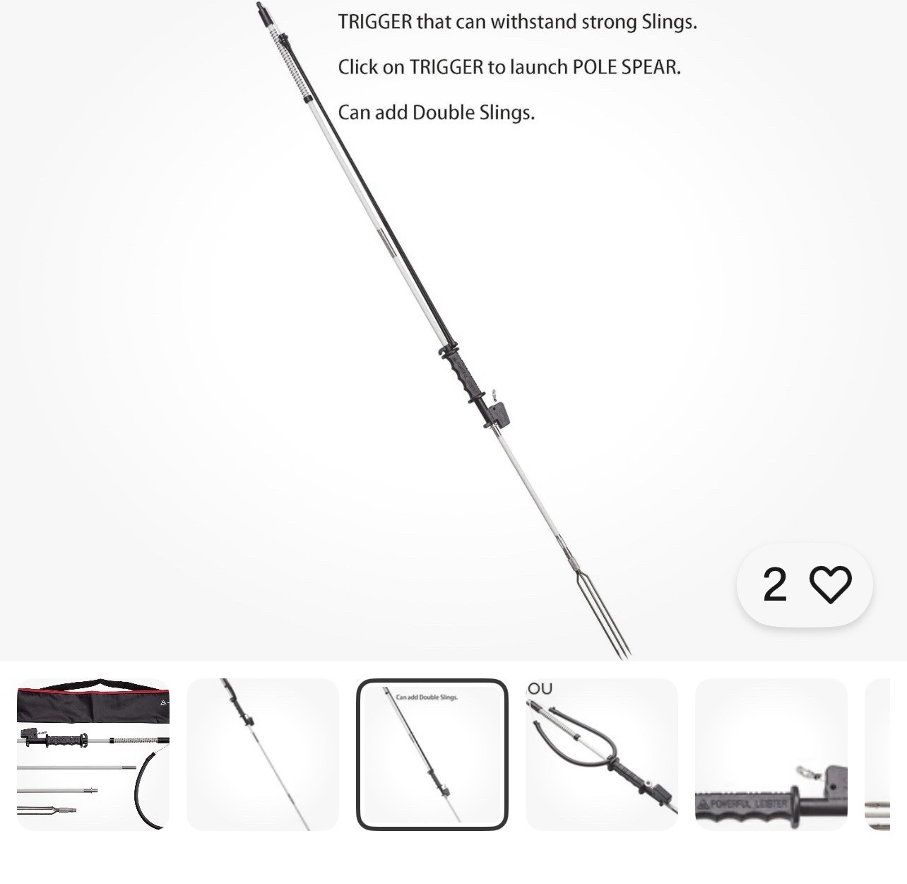 A MC JIOU Hawaiian Sling Spear Fishing G Set 5.5’ 3 Piece 3 Print Travel New