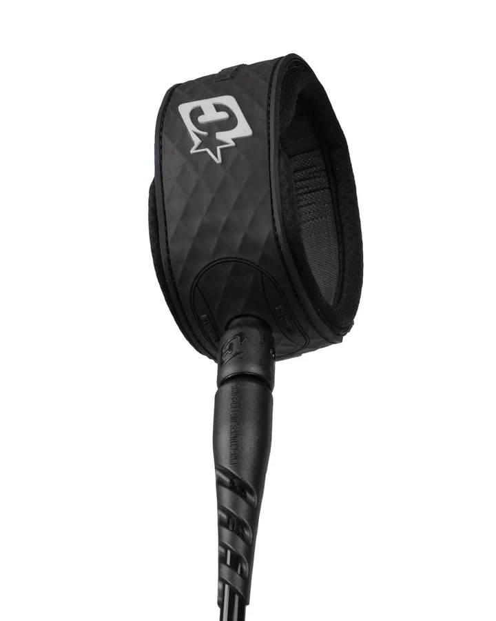 Creatures of Leisure Reliance 2.0 Standard Duty Surf Leash – 8′ – Black/Silver
