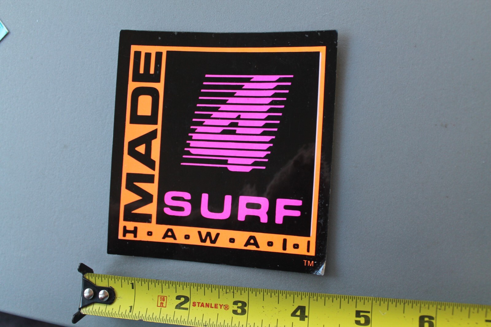 Made 4 Surf Hawaii Neon Pink Orange Aloha 80’s Rare V69A Vintage Surfing STICKER