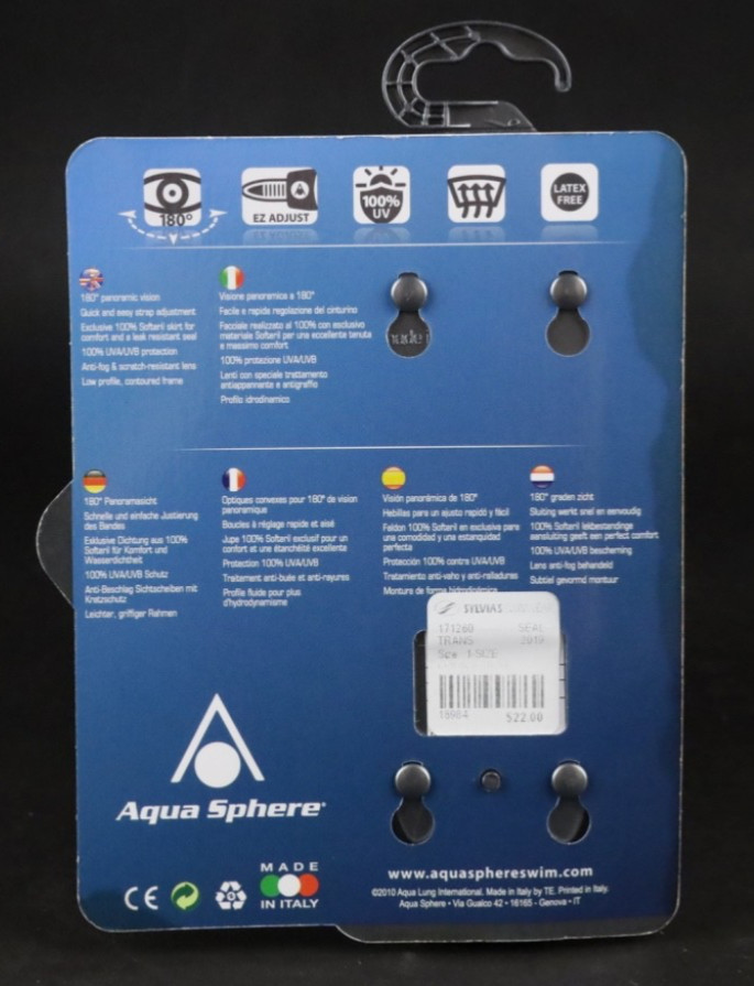 Aqua Sphere Kaiman Swimming Goggles Made in Italy – New in Packaging NIP