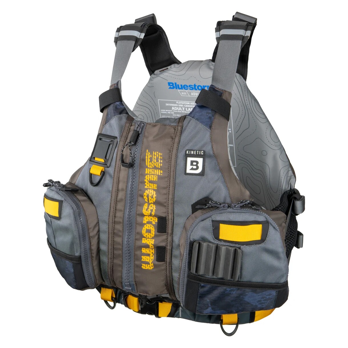 Bluestorm KINETIC Kayak Life Jacket Fishing Vest Type III PFD, Legendary Taupe