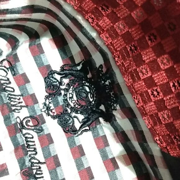 ENGLISH LAUNDRY Men’s Black and White Gingham Long Sleeve Shirt Size 16.5