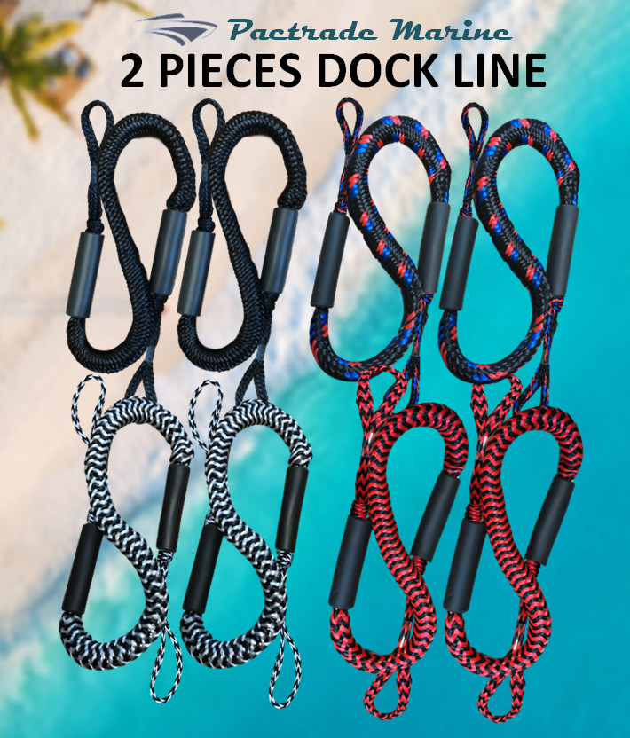 Pactrade Marine Bungee 2 Pieces Dock Line Mooring Rope 3ft EVA Foam Floats