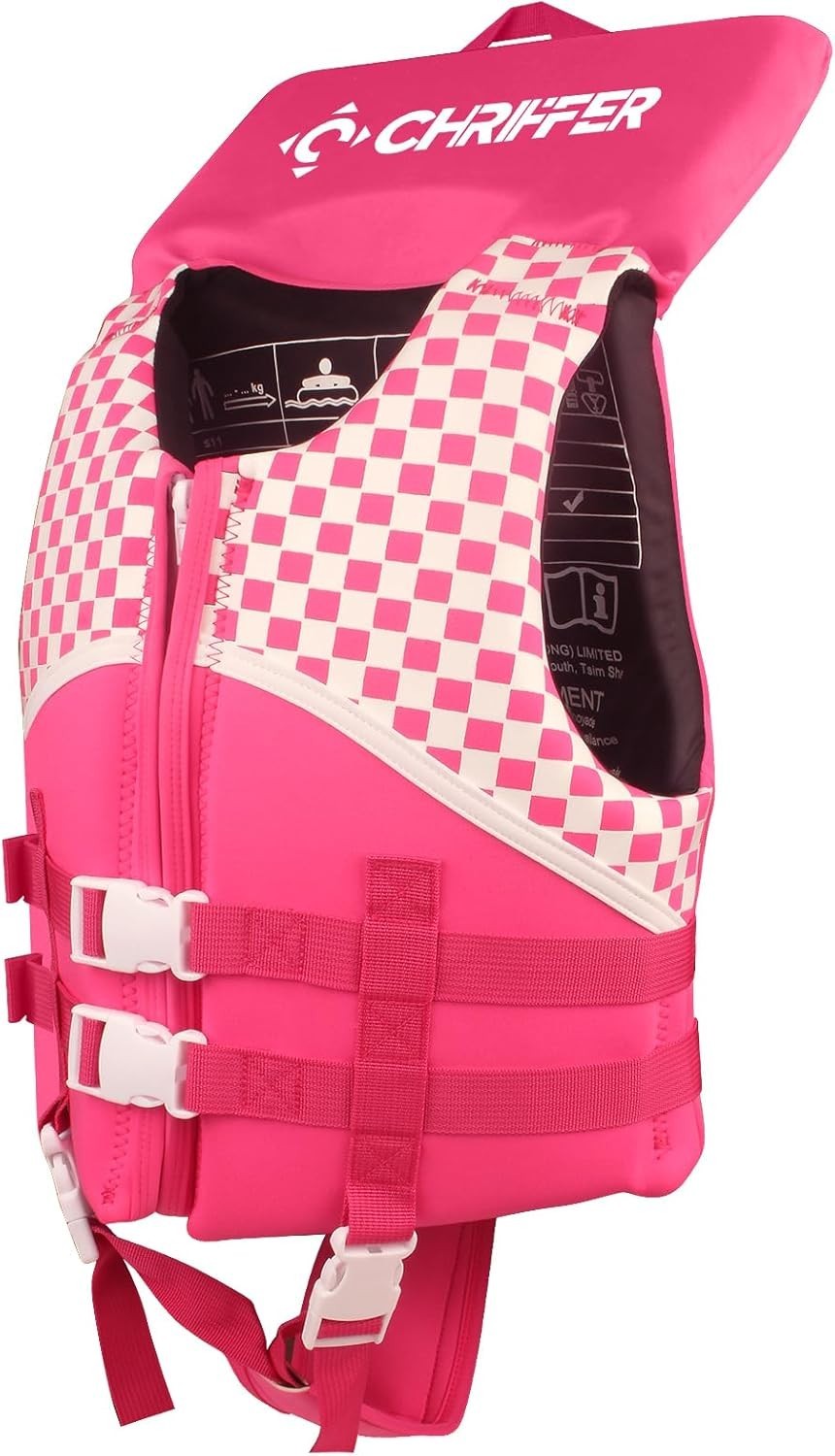 Chriffer Kids Swim Vest for 30- 50 Pounds Girls, Easy On/Off Zipper….