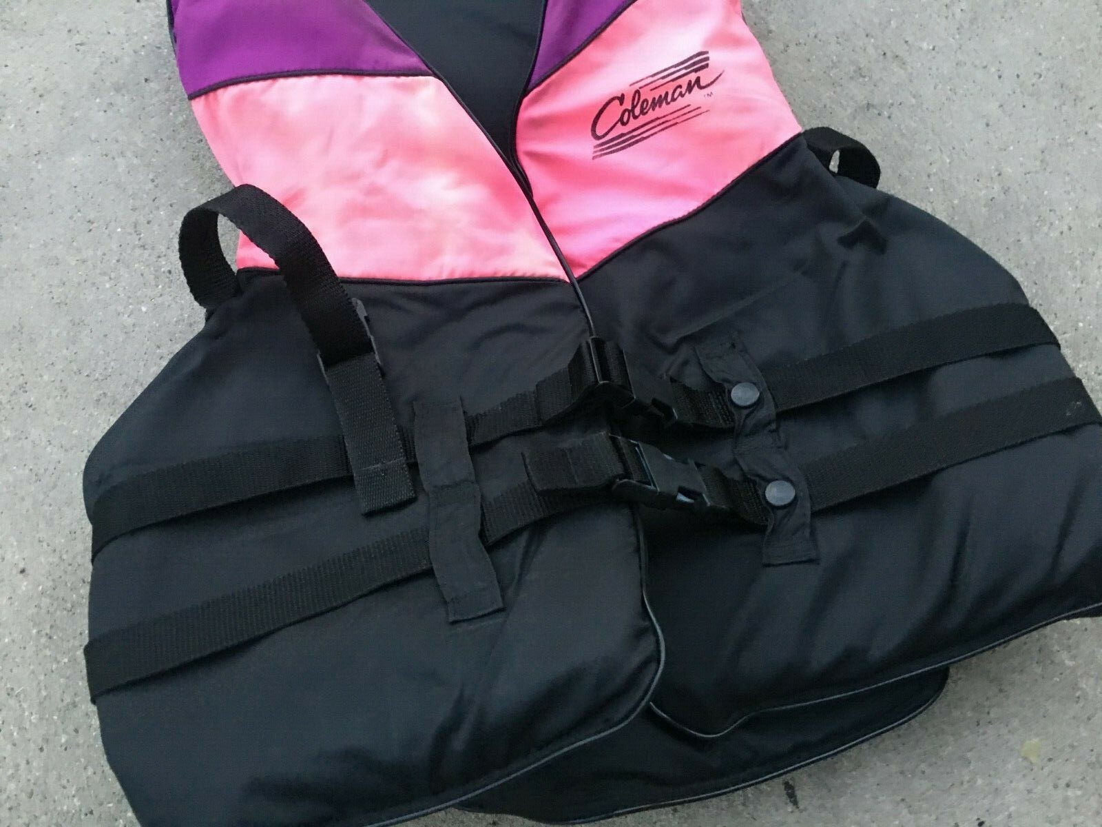 Vintage Coleman Life Jacket Water Ski Vest Pink Adult Medium Type 2