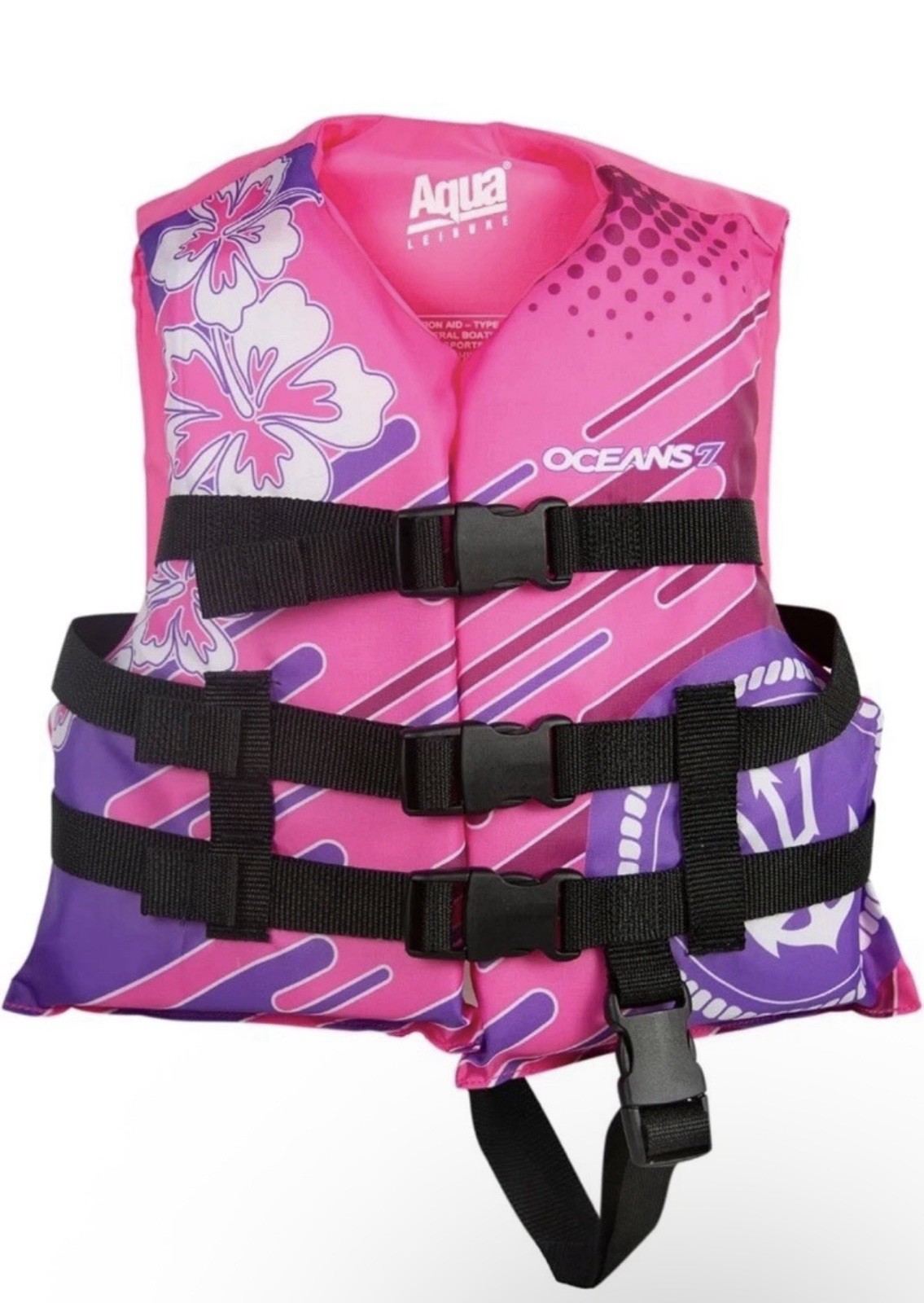 Oceans7 Flex Form Child Type III PFD Life Jacket Vest for 30-50lb,Pink