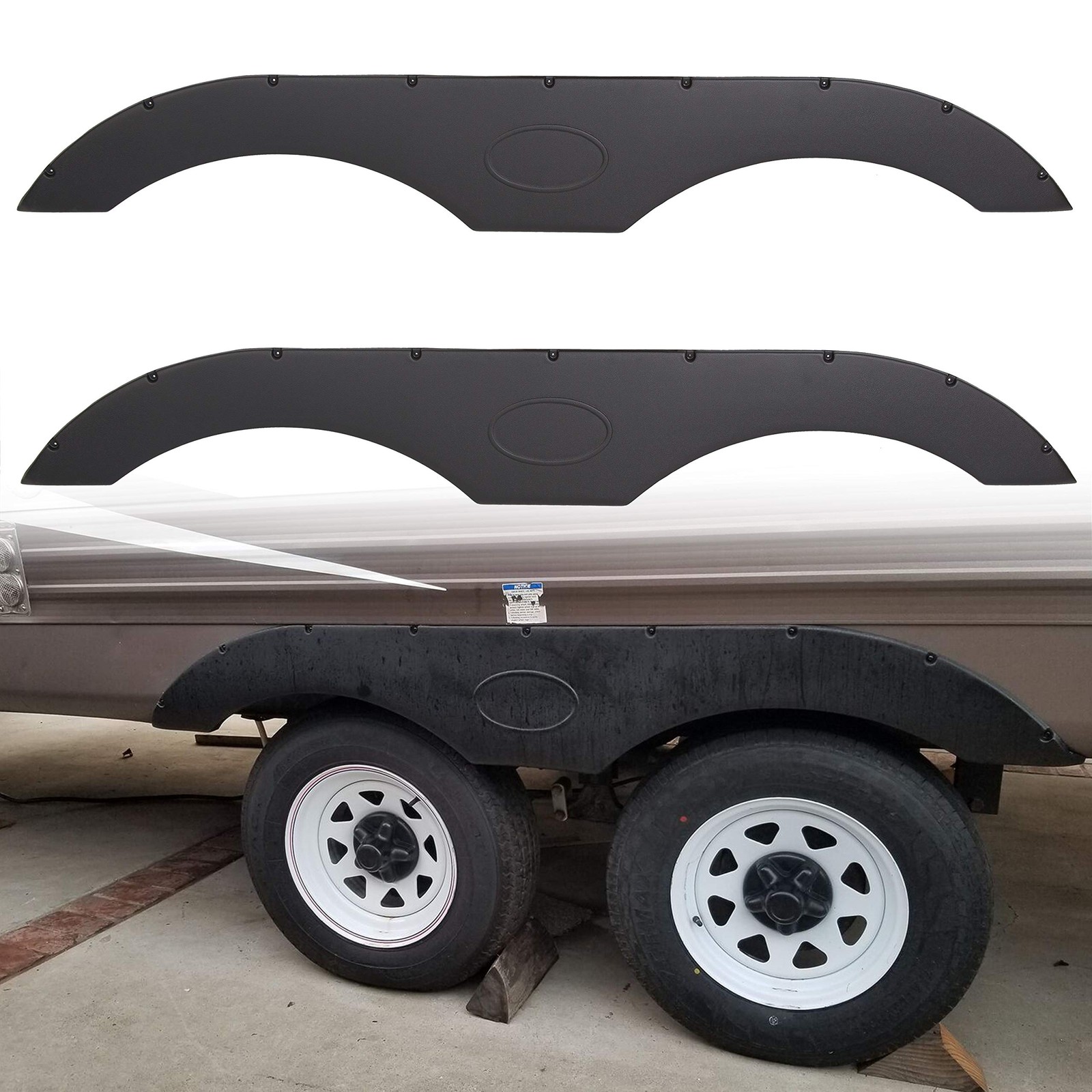 RV Fender Skirt Replacement for Tandem Trailers, Campers, and RVs – Black