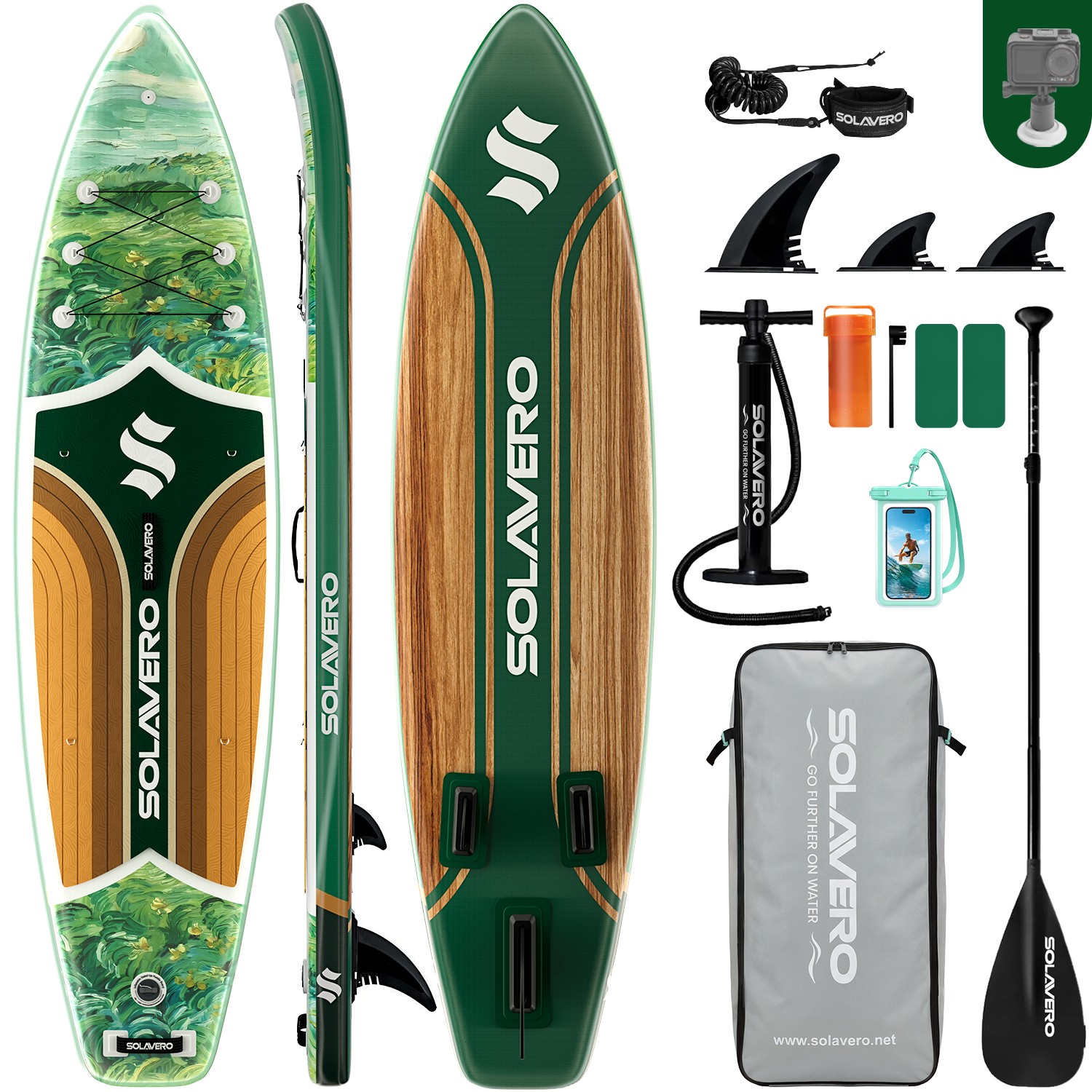 11′ Inflatable SUP Paddle Board, Stand Up Paddle Board Accessories for Adults