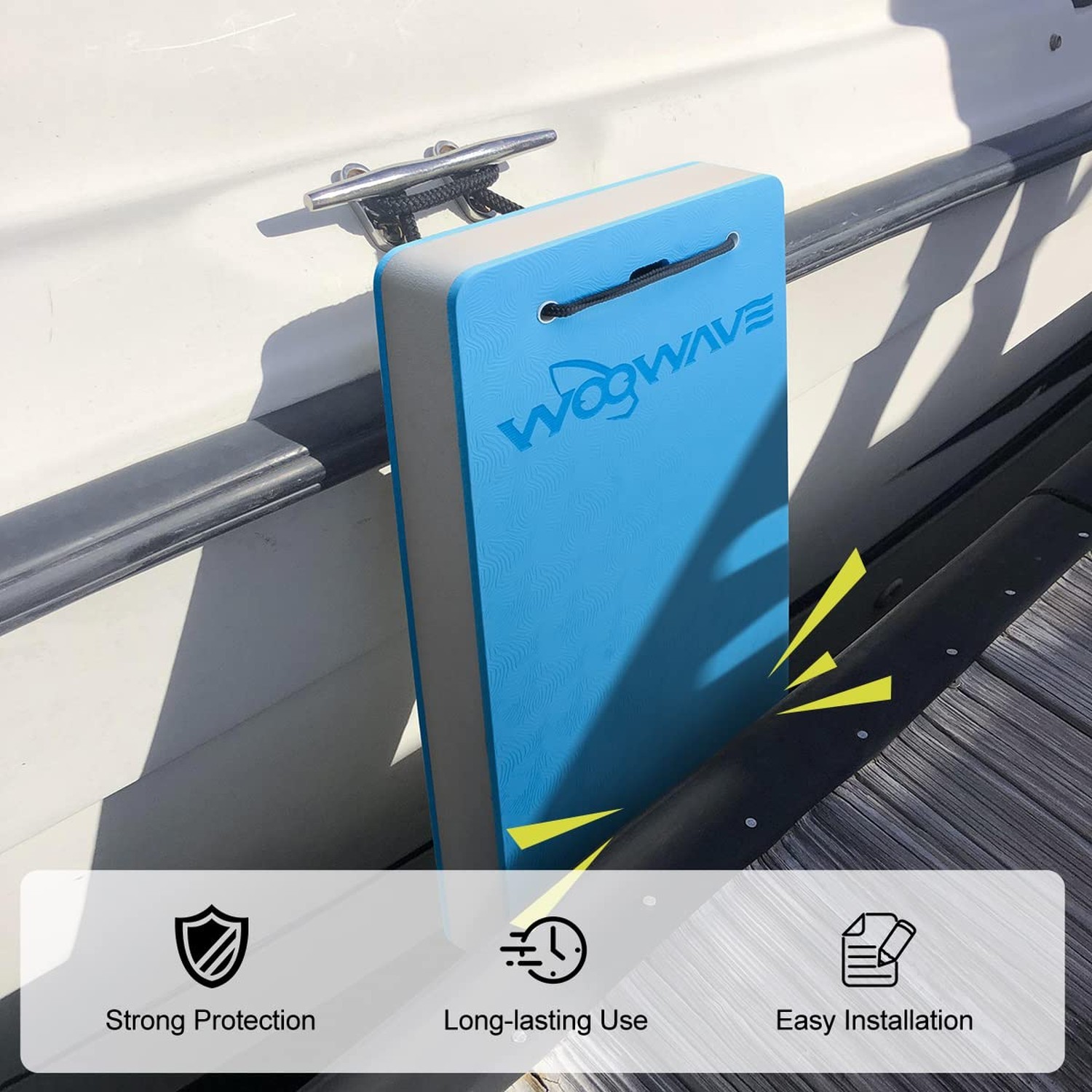WOOWAVE Flat Fender Prevent Scratches for Yacht Motorboat Boat Bumper, 3 Laye…