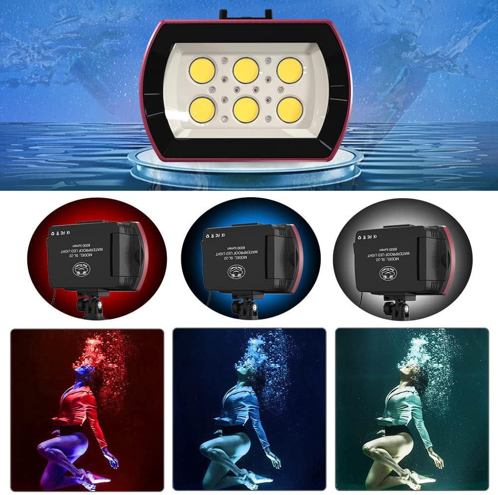 Seafrogs SL-22 Diving Video Light Waterproof 130FT/40M Flash Light 6000 Lumen