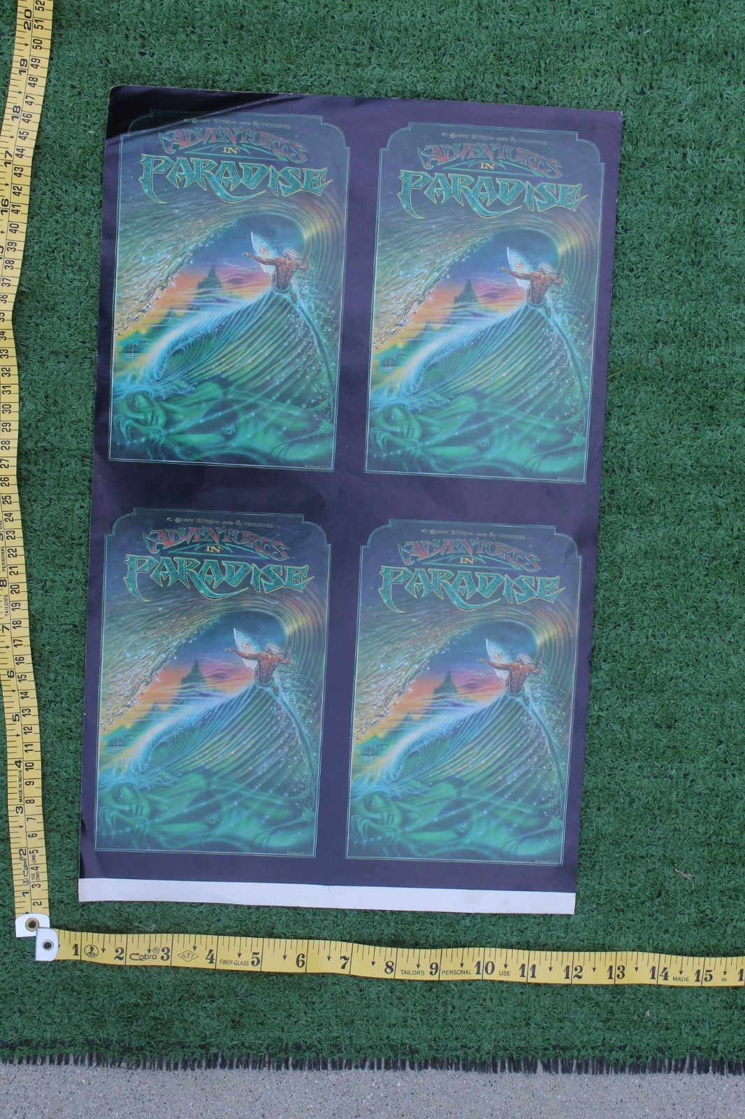 Adventures in Paradise Flyer Sheet Uncut Original 80’s GD Vintage Surfing POSTER