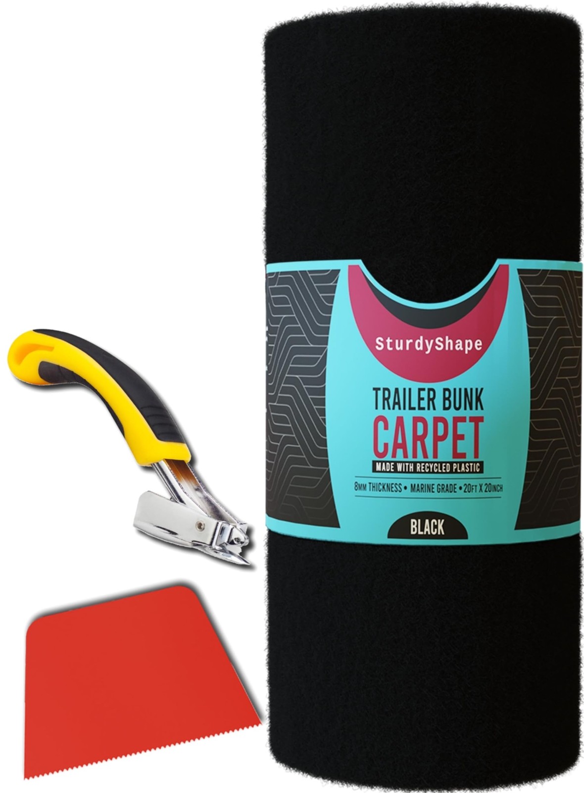 SturdyShape Premium Boat Trailer Bunk Carpet Kit 20inx20ft 25oz – Marine Carp…