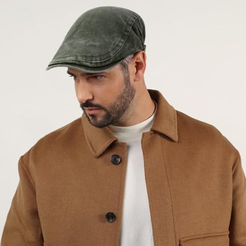 Lynmguober Vintage Newsboy Cap Flat Caps Ivy Irish for Men Women Green