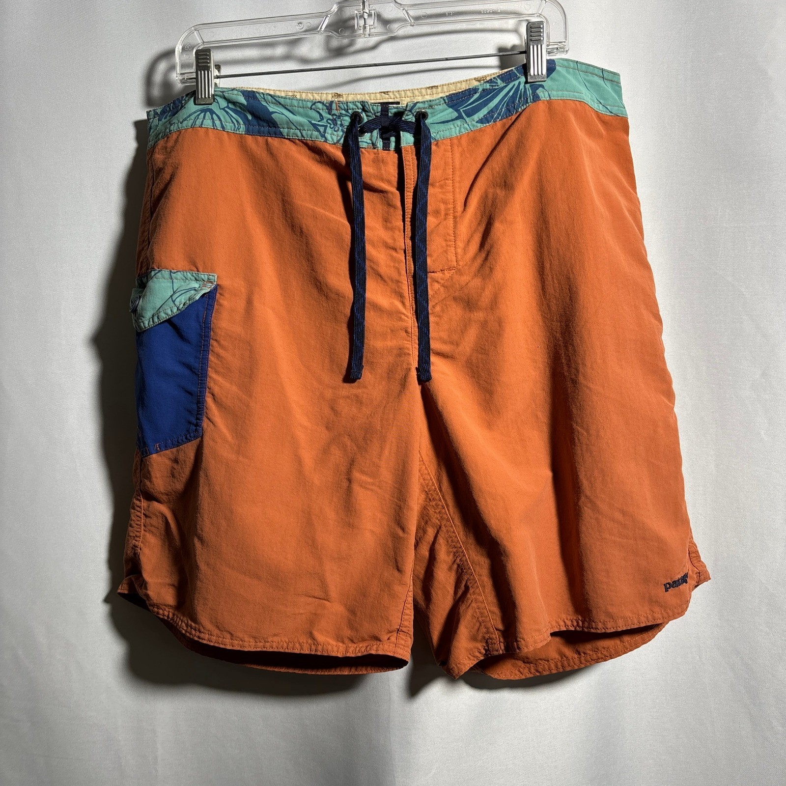 Patagonia Orange Boardshorts M’s Patch Pocket Wavefarer Mens 38 Swim Shorts