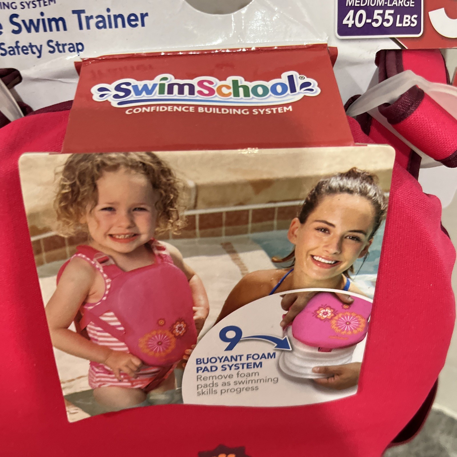 SwimSchool Progressive Swim Trainer Pink Medium-Large 40-55 Lbs Swim schools New
