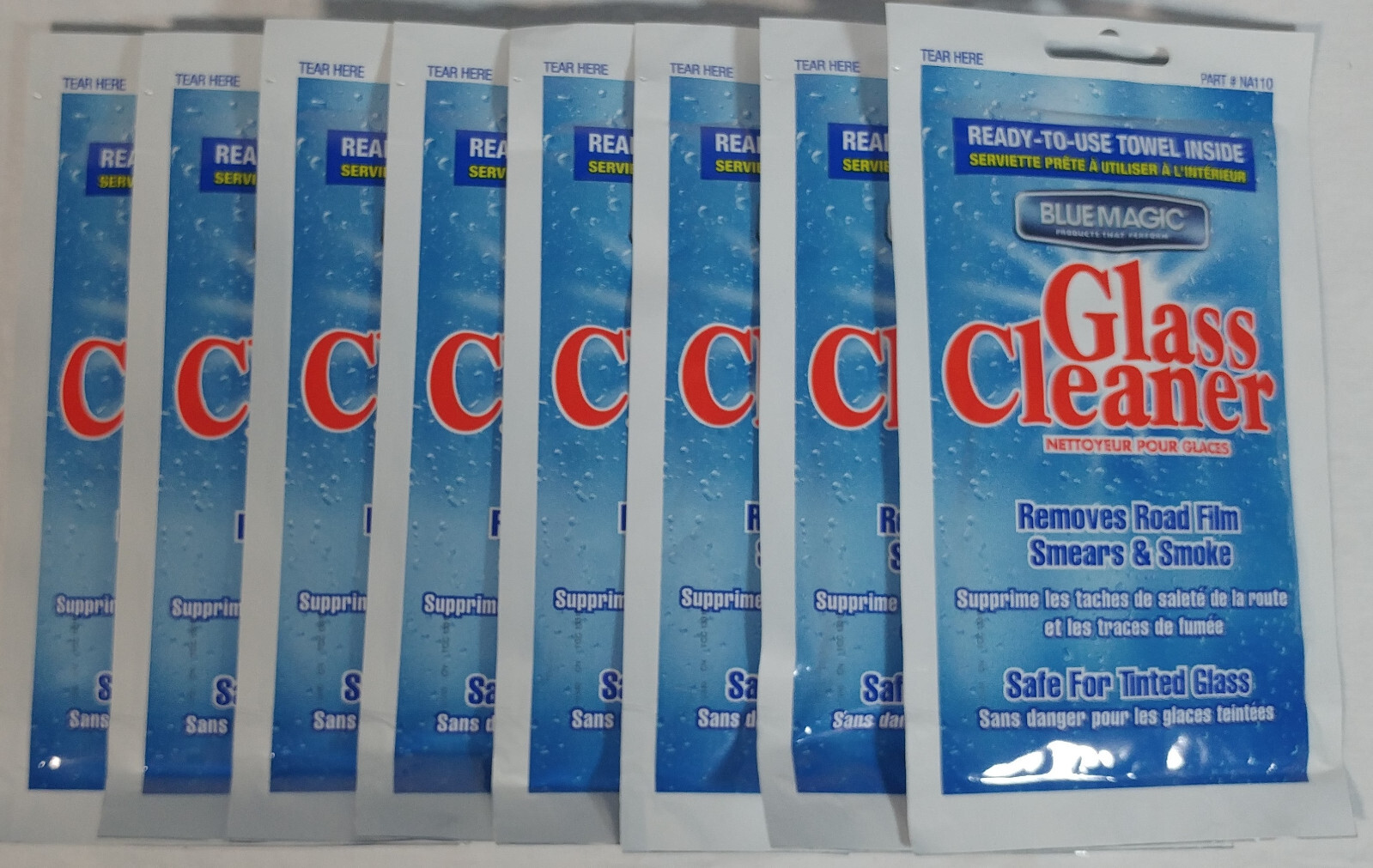 (8) NEW Packs Blue Magic Glass Cleaner Towel Removes Road Film Smears & Smoke