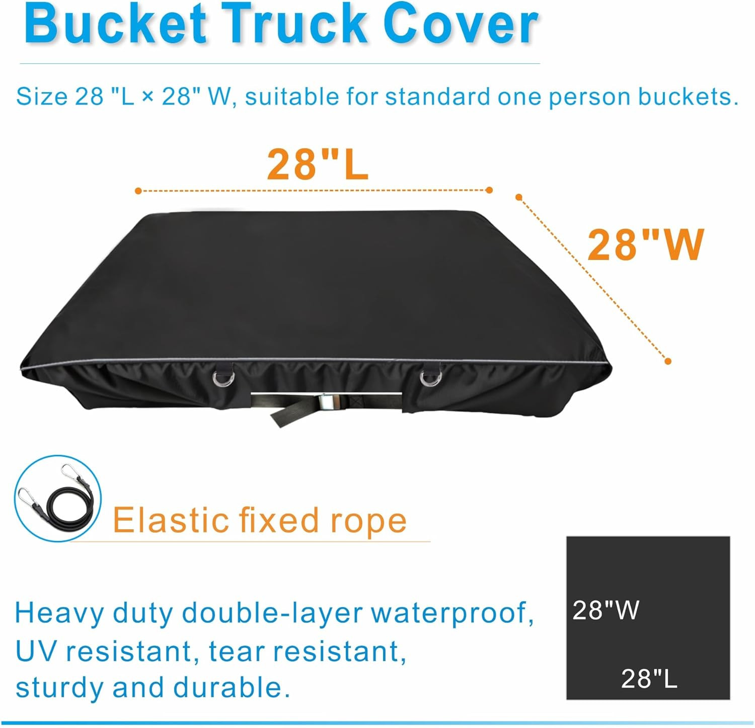 Bucket Truck Cover – Waterproof & Tear-Resistant, Adjustable Rope Buckle, Fits 1