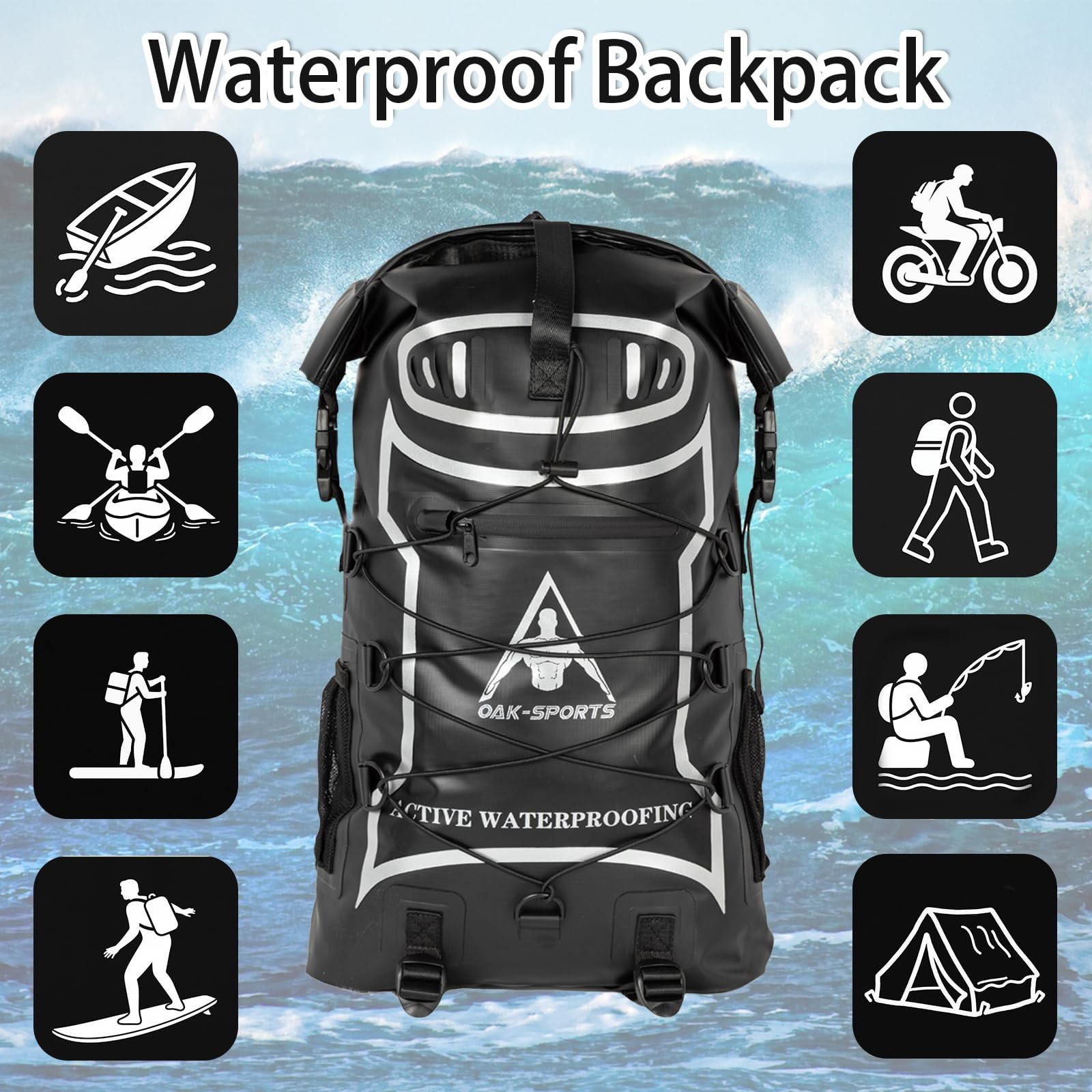 Oak-Sports Dry Bag Waterproof Backpack 5L/10L/20L Roll Top Lightweight Beach