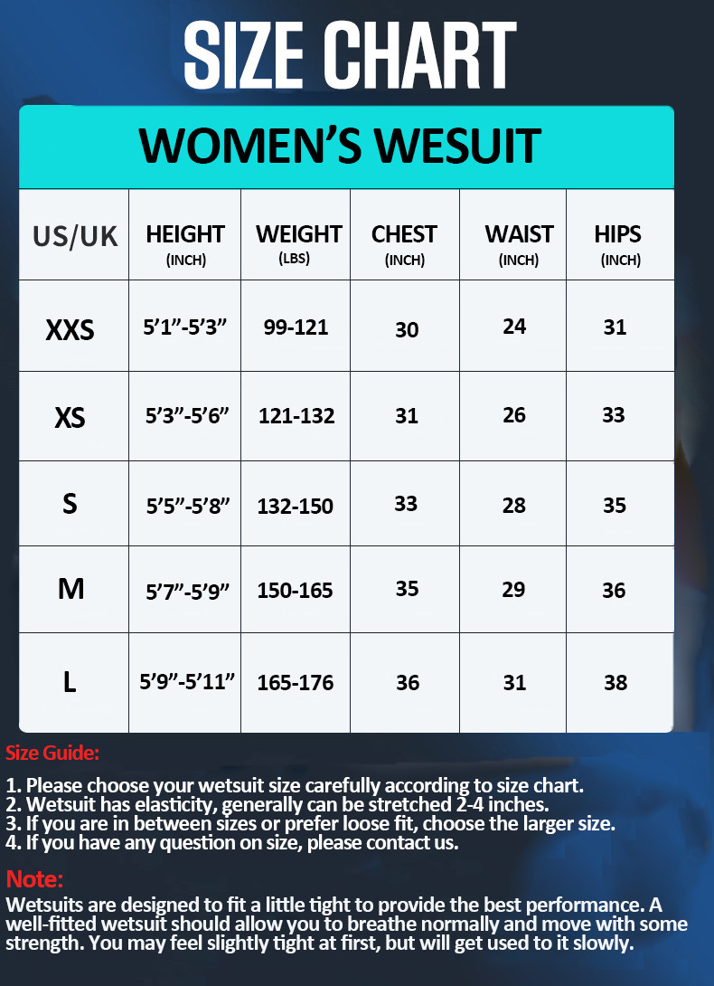 Top Quality Womens 3mm Full Body Wetsuit For Diving Snorkeling Surfing Swimming