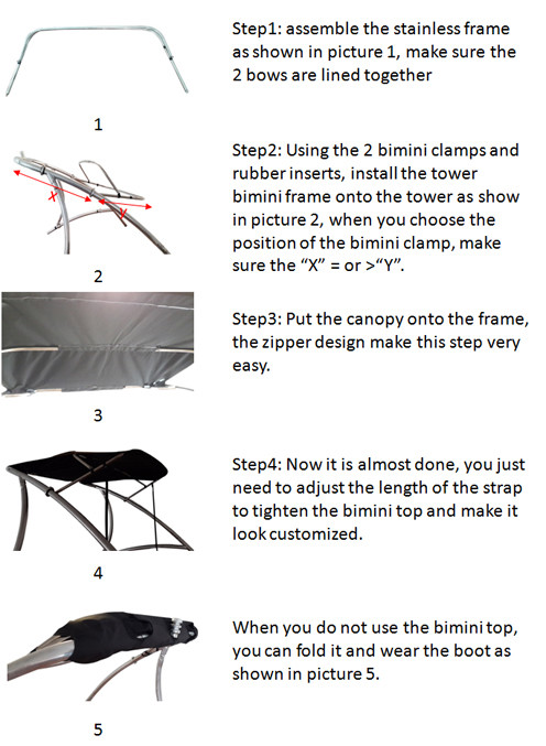 Origin Wakeboard Tower Bimini 1470V Black| 5 Yrs No Fading No Deformation