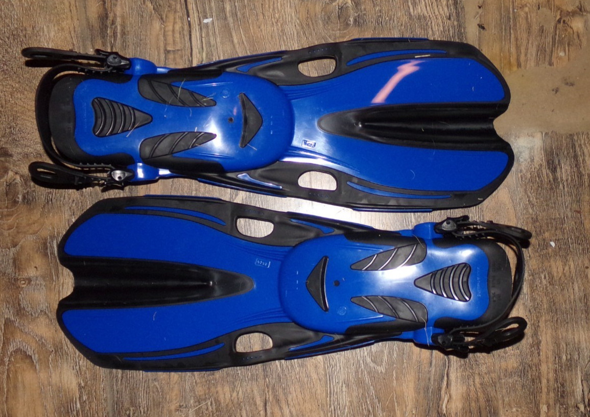 M/L Mares Volo One Unisex Snorkelling Fin Open Heel – Blue, Size 5.5 To 9 New