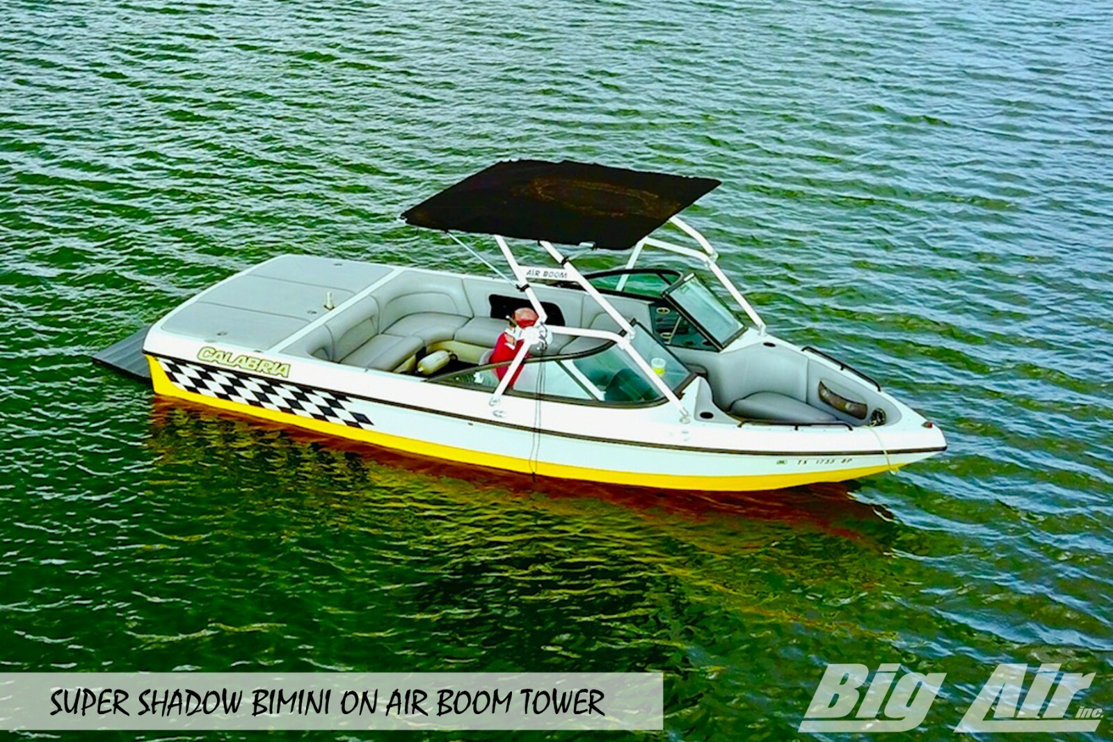 Universal Wakeboard Tower Bimini Top – Onyx Black – Big Air Super Shadow Bimini