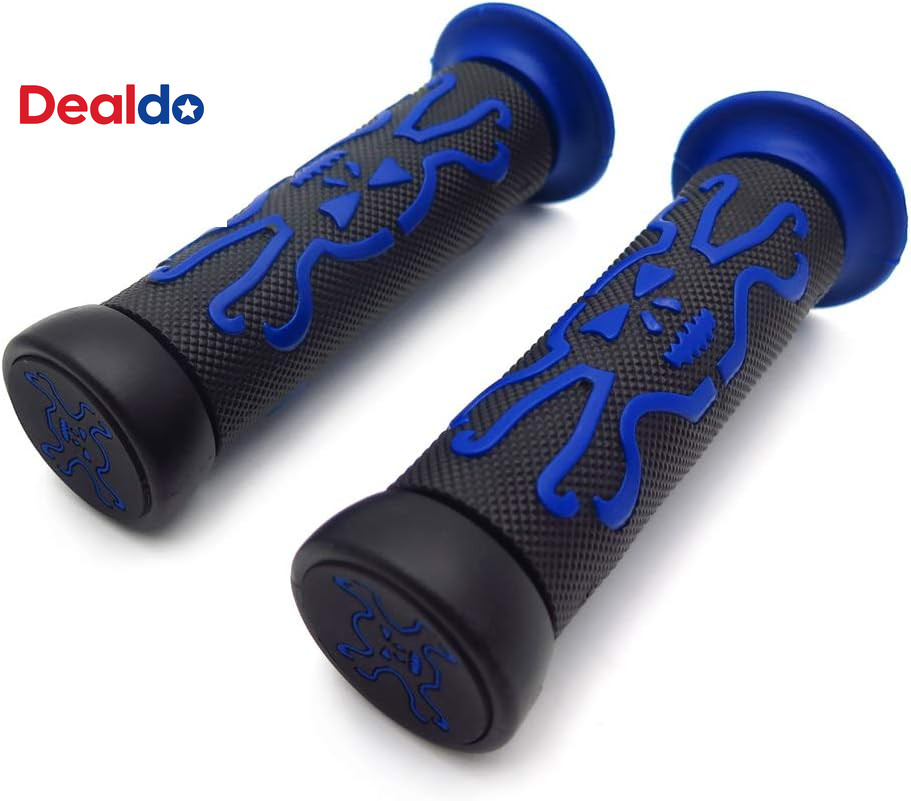 XH4089- Skull Grips BLUE Compatible with QUAD YAMAHA KAWASAKI POLARIS SEADOO WAT