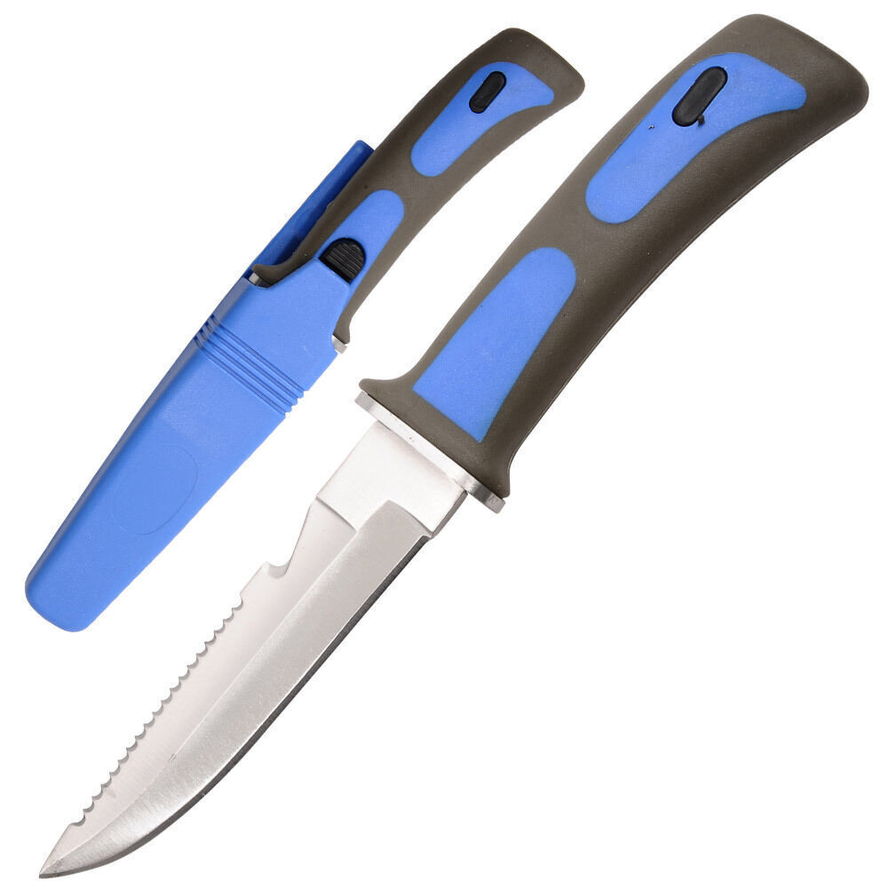 Sawtail Drop Point Diving Swimming Scuba Stainless Steel Knife with Strap- 9 In